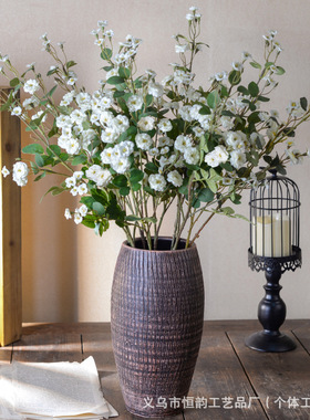 仿真多头小蔷薇玫瑰花束家居人造装饰花摄影道具婚庆假花摆件