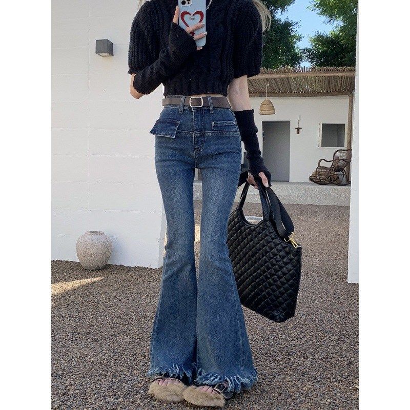 300特大码女装胖mm牛仔裤春秋薄款复古毛边微喇叭直筒宽松拖地裤,淘宝优惠券,粉丝福利购,淘宝优惠卷