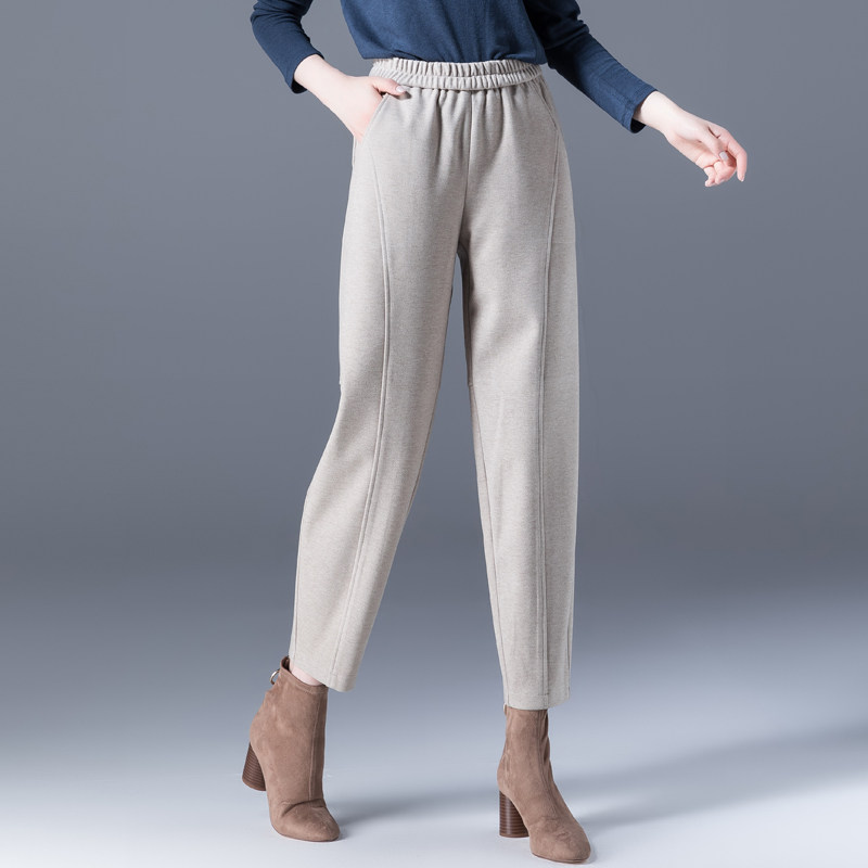 冬裤子女秋冬毛呢裤女哈伦裤2021新款女裤老爹裤萝卜裤休闲灯笼裤,淘宝优惠券,粉丝福利购,淘宝优惠卷