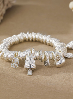 铜新中式新款同款铜镀银手手链