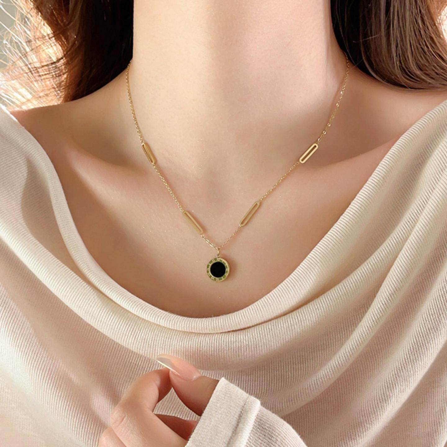 小金砖钛钢项链女轻奢小众新款高级感毛衣链锁骨链配饰不掉色,淘宝优惠券,粉丝福利购,淘宝优惠卷