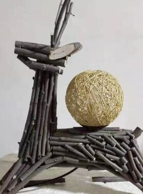 田园茶室摆件树枝民宿台灯一路攀登创意个性宾馆客厅禅意木质家居