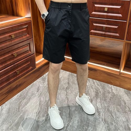 潮牌白色五分裤男修身5分中裤休闲夏季牛仔裤子男士短裤薄款潮夏 - 图3