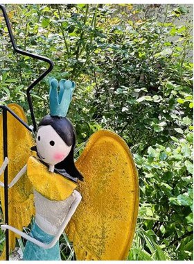 包邮促销美式乡村风格复古做旧铁艺天使摆件花园庭院特色铁艺摆饰