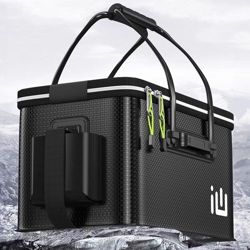 德国户外活鱼桶新款折叠加厚多功能鱼箱装鱼桶鱼护一体成型钓鱼桶 - 图1