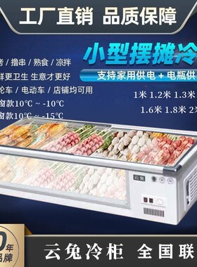 台式冰柜冷藏冷冻展示柜商用卧式保鲜烧烤移动三轮车摆摊小冰箱