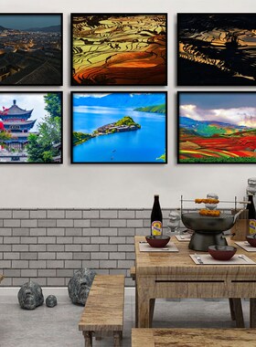 云南民宿装饰画宾馆客房丽江大理风景挂画酒店卧室床头画走廊墙画