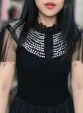 超百搭假领子仙荷叶花边小披肩珍珠装饰防走光斗篷吊带婚纱外搭白