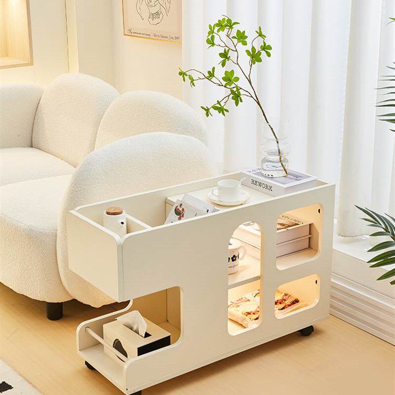 奶油风沙发边柜侧边柜边几客厅落地摆件茶几床头可移动收纳小推车,淘宝优惠券,粉丝福利购,淘宝优惠卷