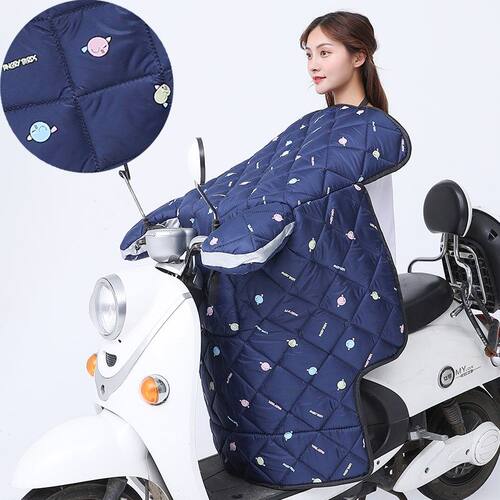 .小型电动车挡风被冬季侧翼加宽可爱防雨小型自行车防风罩保暖防 - 图0