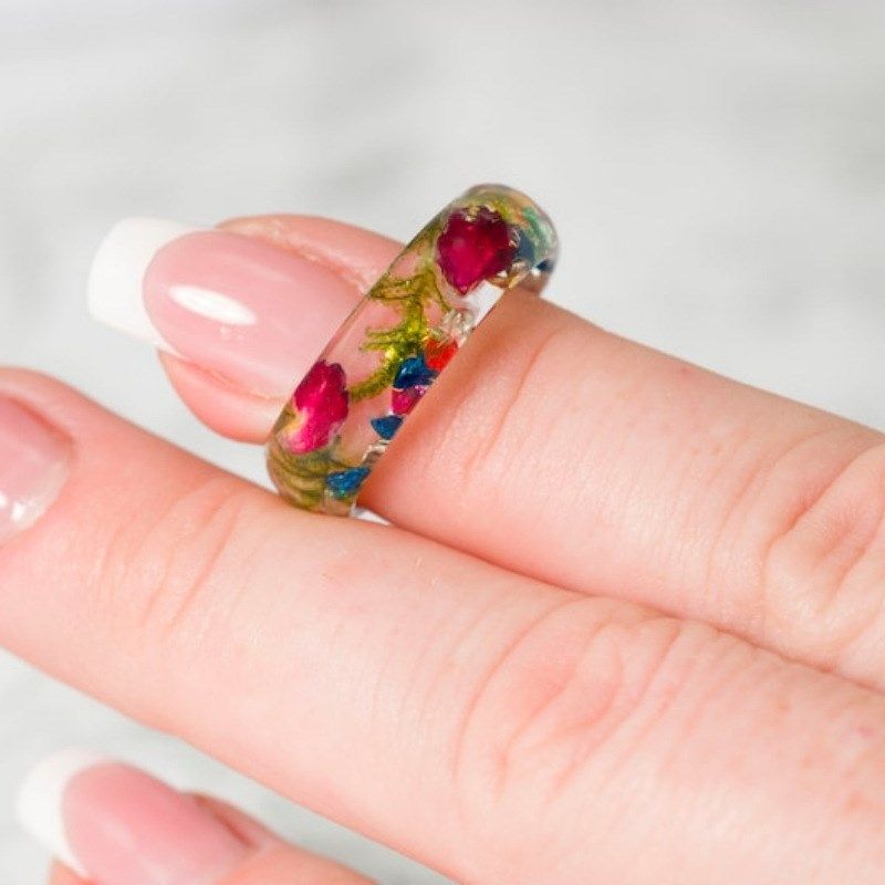 外贸炫彩树脂戒指 森系小清新手工海蓝色金箔色精滴胶戒指,淘宝优惠券,粉丝福利购,淘宝优惠卷