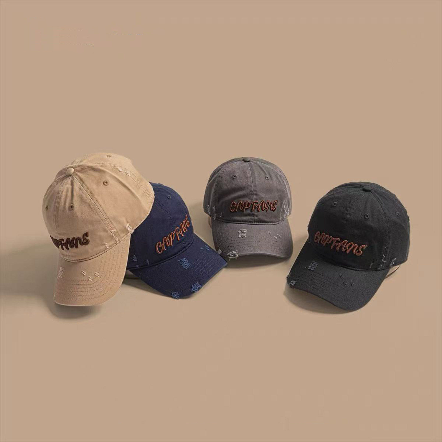 复古做旧棉质棒球帽女CAPFANS刺绣破洞鸭舌帽潮牌街头遮阳帽男,淘宝优惠券,粉丝福利购,淘宝优惠卷