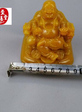 古玩收藏仿福建寿山石雕田黄石坐龙椅弥勒佛摆件家居装饰办公室