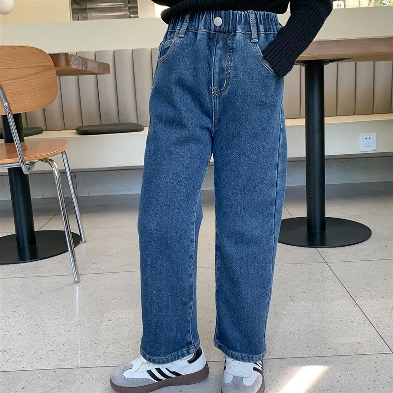 沫沫童装女童冬装2023秋冬季新款儿童加绒加厚牛仔裤洋派裤子直筒,淘宝优惠券,粉丝福利购,淘宝优惠卷