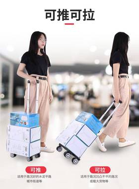 9WOR轻便购物车学生书包拉杆车折叠行李车家用买菜搬运小推车手拉