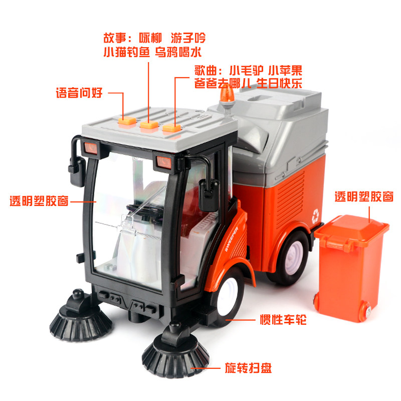 大号垃圾环卫清洁车儿童道路清扫车男孩扫地车汽车工程车玩具套装,淘宝优惠券,粉丝福利购,淘宝优惠卷