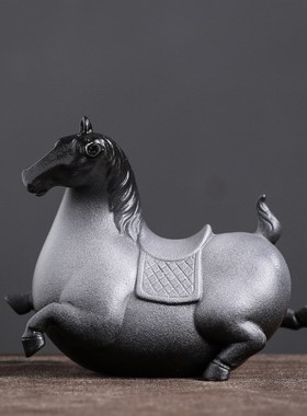 唐马陶瓷摆件工艺品办公桌酒柜装饰品电视柜装饰玄关禅意摆设创意