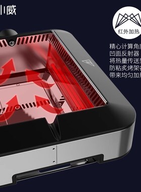 威林小威电烤炉室内多功能无烟烤串机大容量自动旋转烧烤机电烤盘