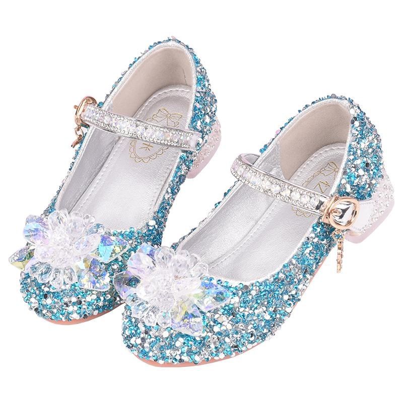 公主鞋女童主持人钢琴演出鞋儿童高跟鞋银色舞台花童礼服鞋水晶鞋,淘宝优惠券,粉丝福利购,淘宝优惠卷