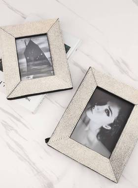 现代简约高端马毛相框摆件客厅卧室书房桌面办公室样板房家居饰品