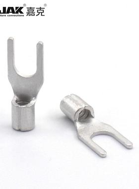 SNB2-4S紫铜叉形裸端头冷压端子Y型线鼻UT2-4U开口有认证KST