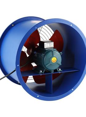 上海亚爽低噪音SF轴流风机220v管道式厨房专用工业通风机380v排风