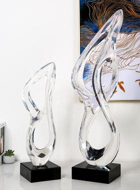设计师设计透明工艺品摆件创意家居玄关电视柜桌面摆件室内装饰