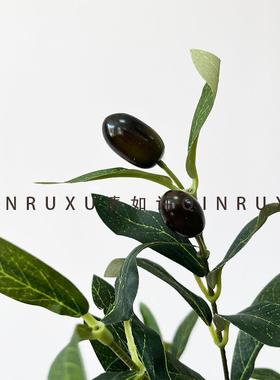 北欧风仿真橄榄树带果橄榄树落地大型假绿植仿真树可拆装绿植盆栽