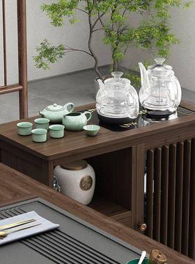 沙家用茶柜发边几边柜烧水壶一体小茶台移动小茶桌简约茶几桌子