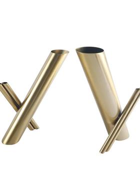 现代简约金属花器装饰假花插仿真花客厅轻奢样板房间摆件软装饰品