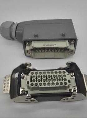 重载连接器矩形航空插头32芯工业防水接插件HDC-HEE-032FC/32MC