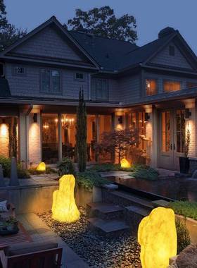 户外发光石头灯防水草坪鹅卵石灯花园别墅庭院装饰亮化装饰景观灯