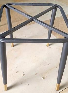 3四脚支架椅子腿凳子腿椅架腿架凳椅配件底座铁艺交叉四方方瑞烀