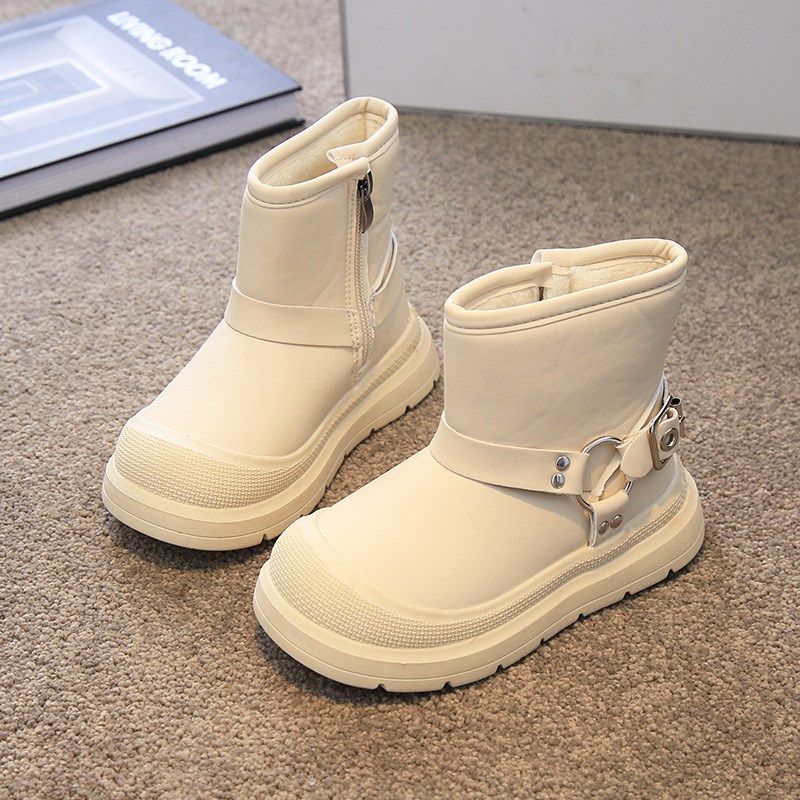 2024冬季新款儿童棉靴男童雪地靴女童加绒保暖靴子防水二棉鞋短靴,淘宝优惠券,粉丝福利购,淘宝优惠卷