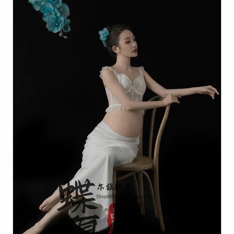 新款孕妇影楼主题拍照服装法式气质简约套装孕妈咪高级感摄影服装,淘宝优惠券,粉丝福利购,淘宝优惠卷