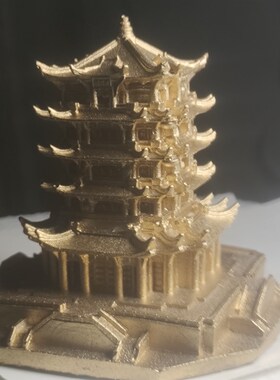 手工制水泥黄鹤楼摆件古代风格建筑模型微景观水族鱼缸造景装饰