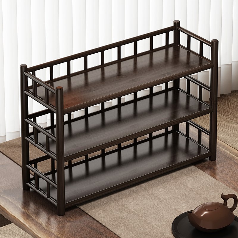 桌面博古架小型桌上中式茶杯架紫砂壶茶具收纳架茶V叶架摆件置物 - 图3