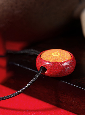 新非遗千古意原矿朱砂吊坠女项链