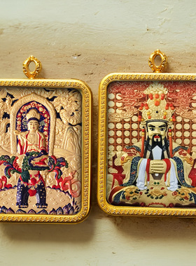 擦擦唐卡藏式唐卡立体五爷文殊唐