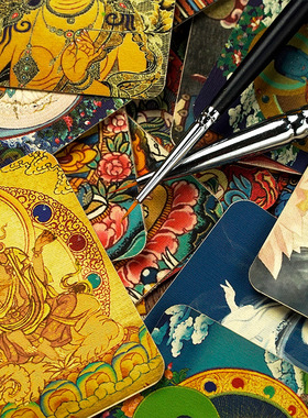 手绘描金唐卡吊坠五爷扎基拉姆绿