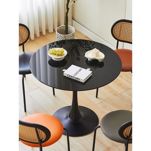 小圆桌接待会议商务公司前台圆桌阳台咖啡奶茶店餐桌洽谈桌椅组合 - 图3