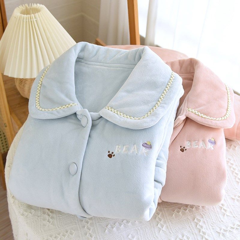 婴儿绒孕妇睡衣三层夹棉加厚保暖棉袄秋冬季月子服孕晚期哺乳套装,淘宝优惠券,粉丝福利购,淘宝优惠卷