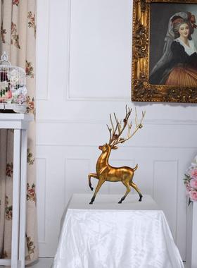 黄铜鹿摆件彩铜梅花鹿工艺礼品摆件办公室家居客厅装饰品开业送礼