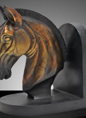 和信直供铸铜金属工艺品马头黄铜摆件办公家居中式桌面创意装饰品