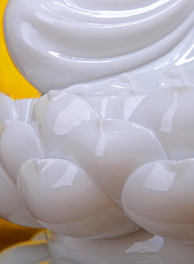 石雕汉白玉观音菩萨佛像娑婆三圣坐像摆件家用供奉摆件观世音佛像