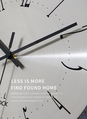 简约数字银色挂钟工业风客厅时钟时尚个性家居装饰创意静音钟表