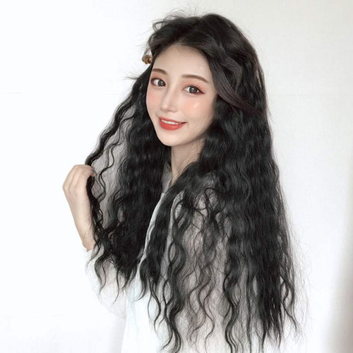 真发发片假发女长发60一片式无痕水波纹长卷发贴片隐形接发自己接 - 图2