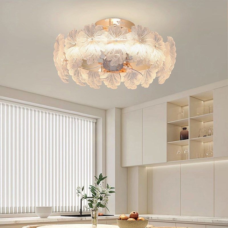 水晶卧室风扇灯吊扇灯轻奢法式护眼客厅吸顶灯电扇灯一体2024新款,淘宝优惠券,粉丝福利购,淘宝优惠卷