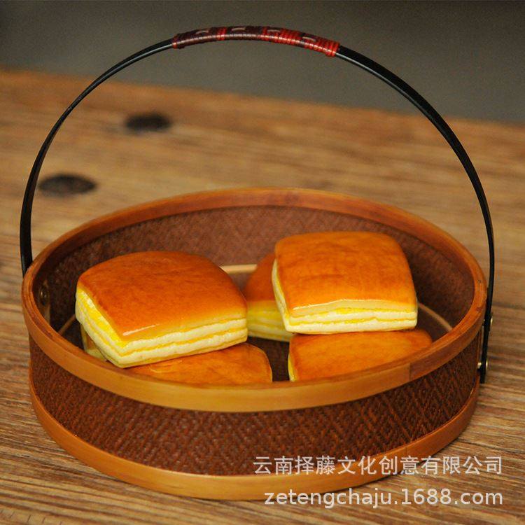 大漆菱形纹藤席铁艺圆形提篮复古水果篮茶具收纳工艺礼品厂家现货,淘宝优惠券,粉丝福利购,淘宝优惠卷