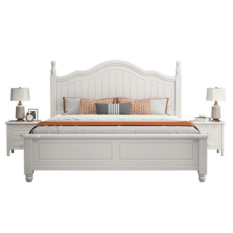 美式实木床1.8米轻奢双人婚床次卧白色公主床1.35m田园风格儿童床 - 图3